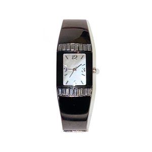 Dark Chocolate Brown Metal Bracelet Watch - Womens Luxury Fashion Bling Jewelry